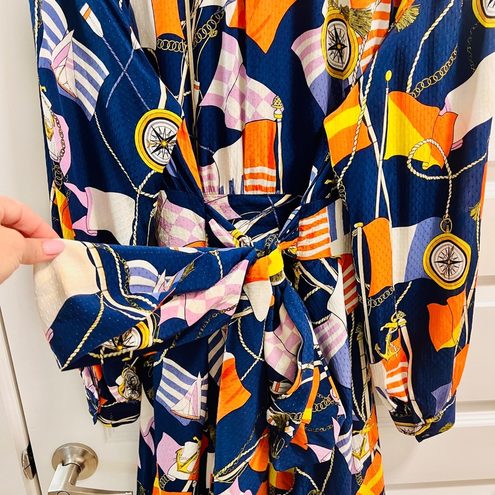 Anthropologie Maeve Nautical Flag Mini Shirtdress Size L - Picture 4 of 10